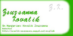 zsuzsanna kovalik business card